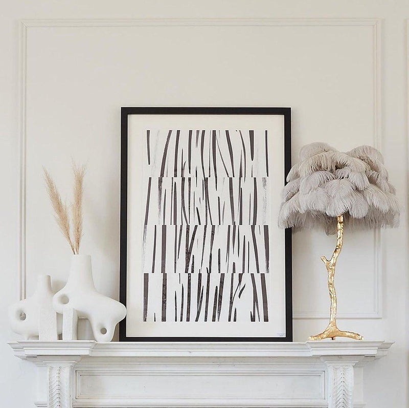 Ostrich Feather Table Lamp 29.5″