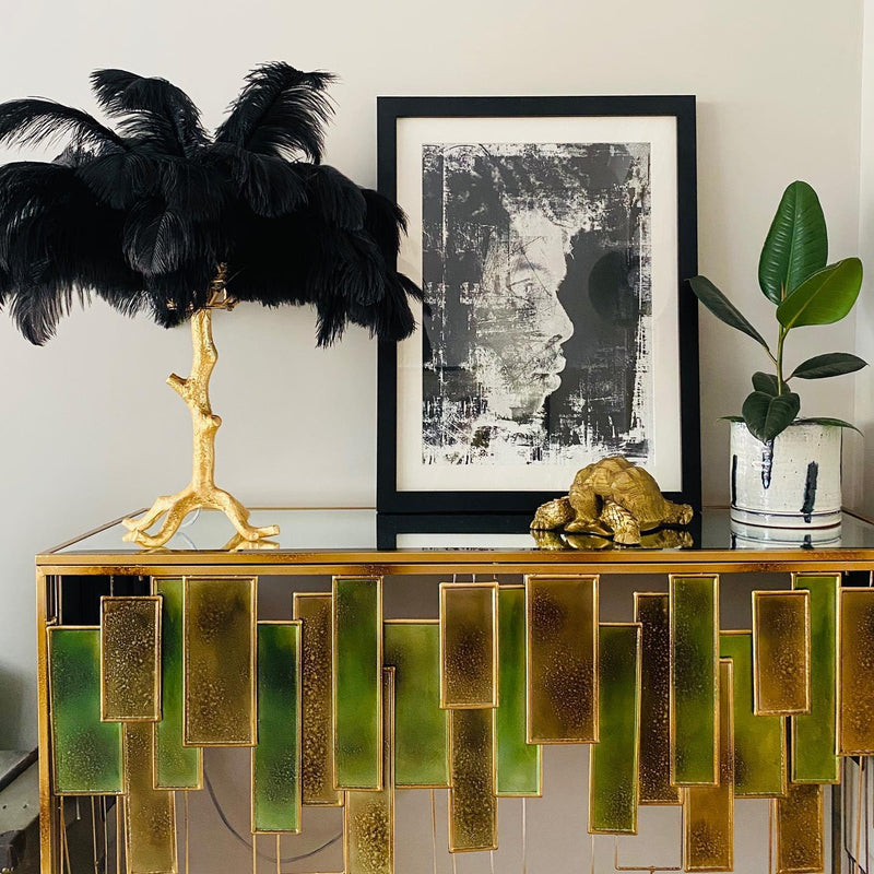 Ostrich Feather Table Lamp 29.5″