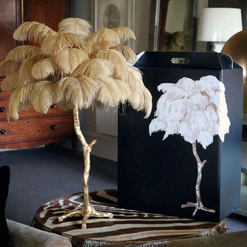 Ostrich Feather Table Lamp 29.5″