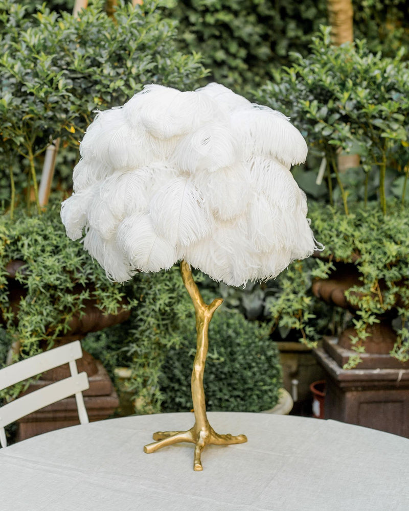 Ostrich Feather Table Lamp 29.5″