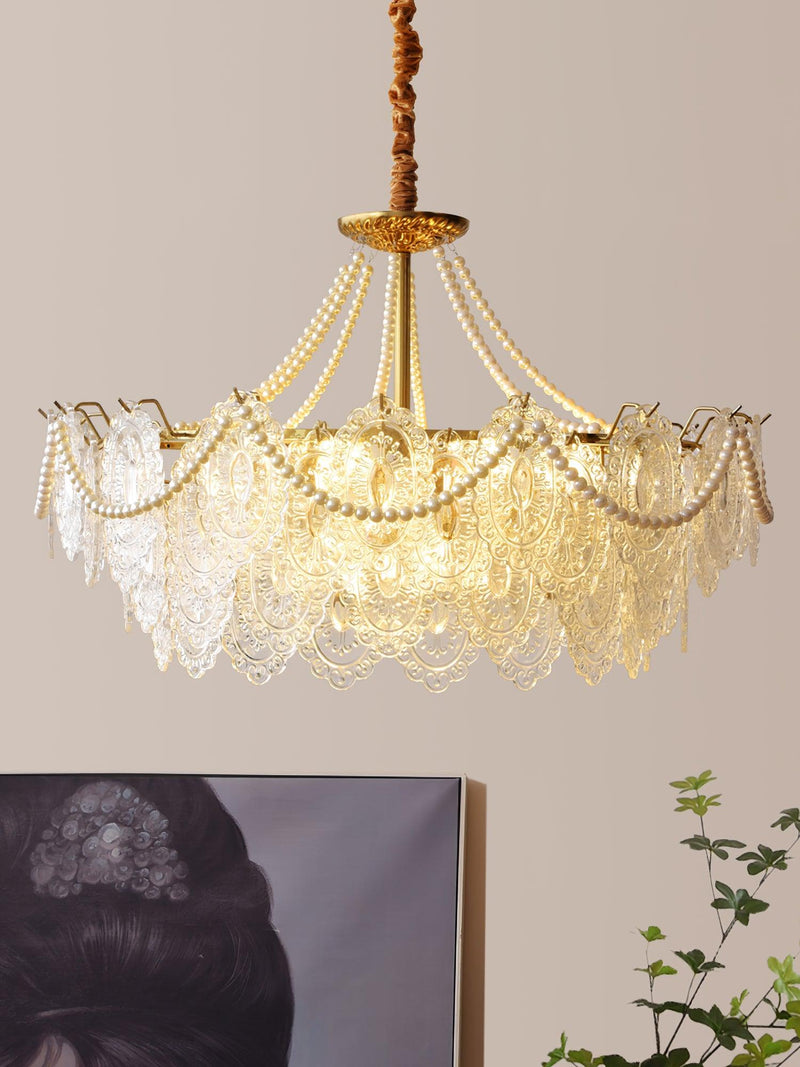 Pearls Glass Chandelier