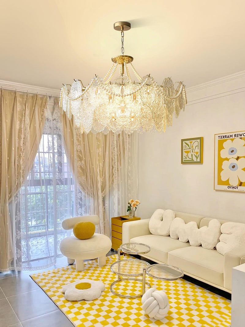 Pearls Glass Chandelier