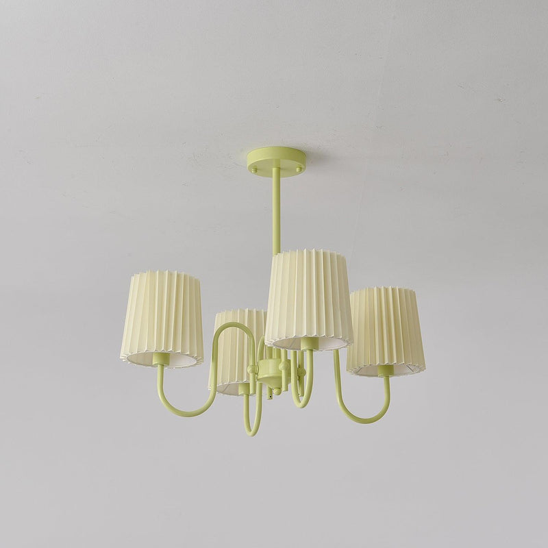 Pleated Fabric Matcha Chandelier