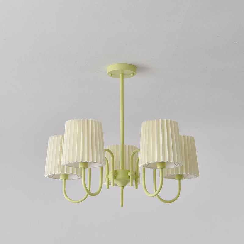 Pleated Fabric Matcha Chandelier