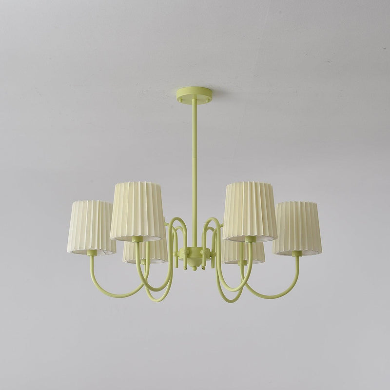 Pleated Fabric Matcha Chandelier