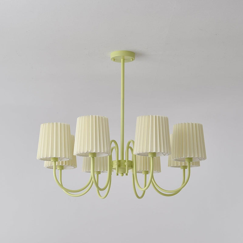 Pleated Fabric Matcha Chandelier
