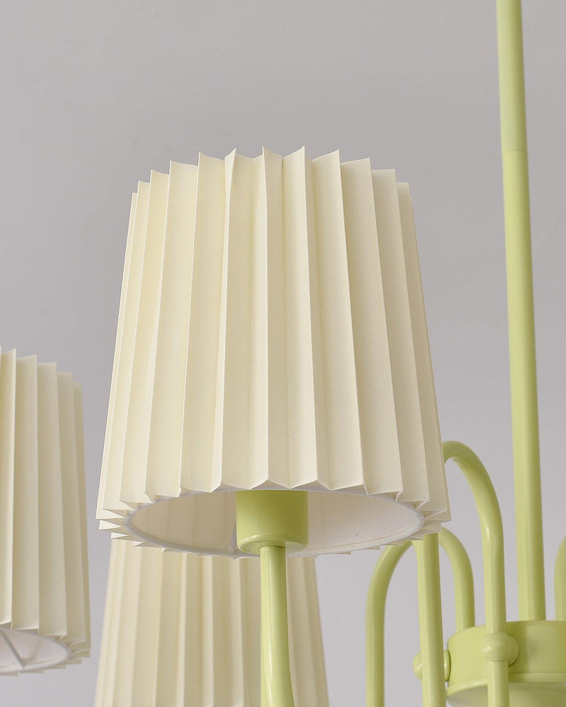 Pleated Fabric Matcha Chandelier