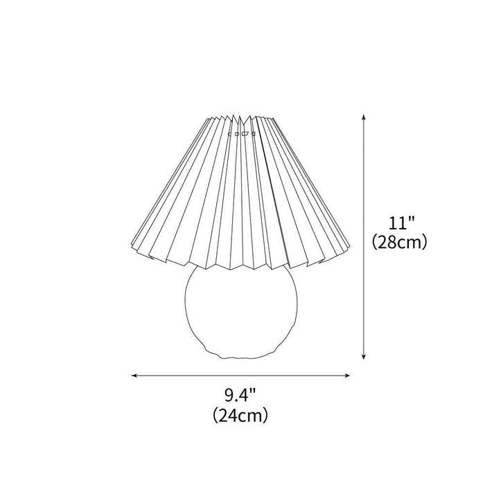 Rattan Pleated Table lamp 9.4"