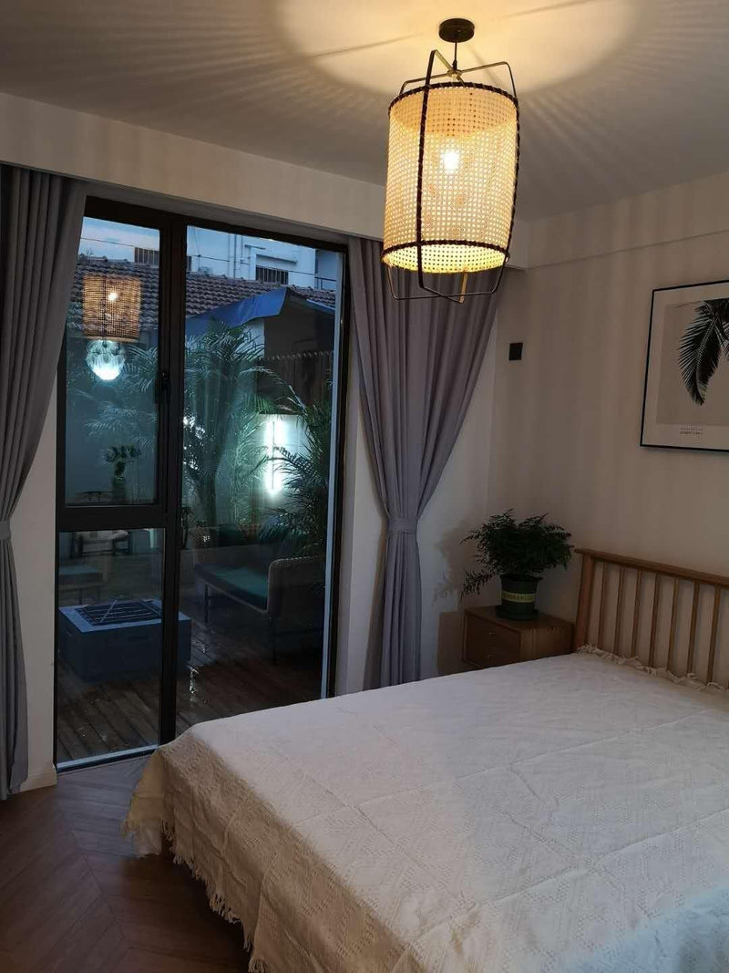 Rattan Cane Pendant Light 15.7"