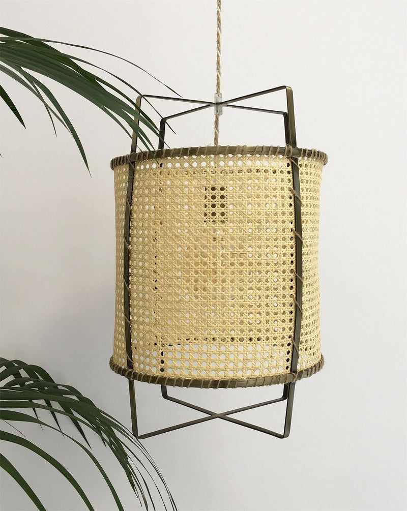 Rattan Cane Pendant Light 15.7"