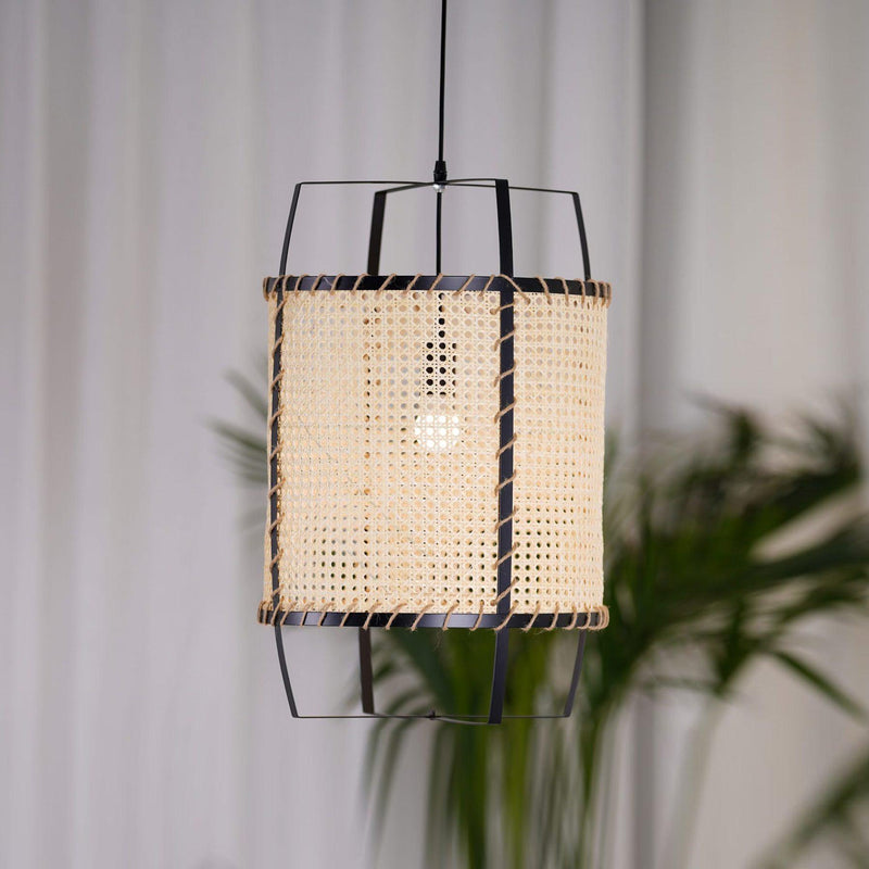 Rattan Cane Pendant Light 15.7"