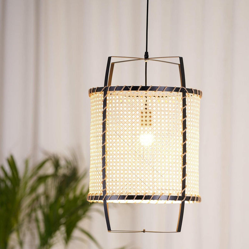 Rattan Cane Pendant Light 15.7"