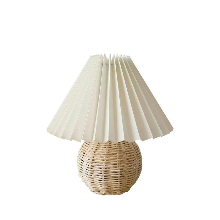 Rattan Pleated Table lamp 9.4"