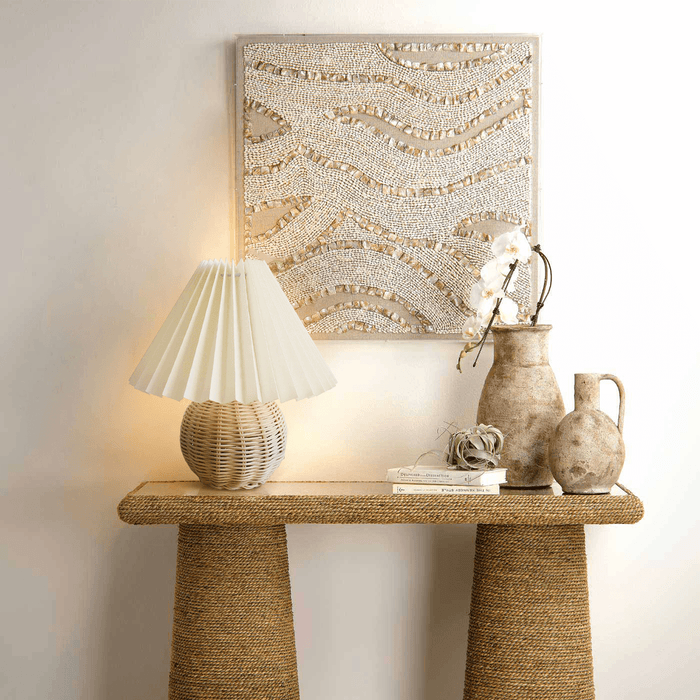 Rattan Pleated Table lamp 9.4"