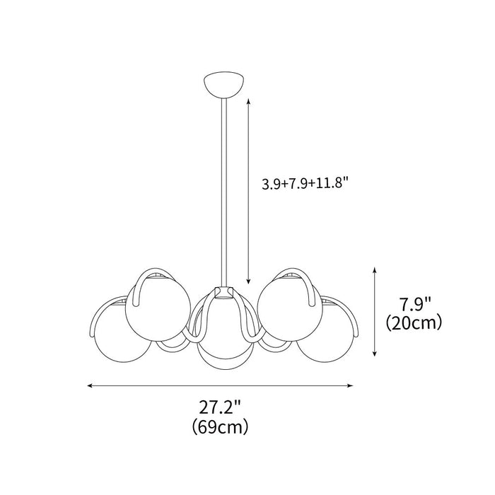 Reedway Curve Chandelier 27.2"