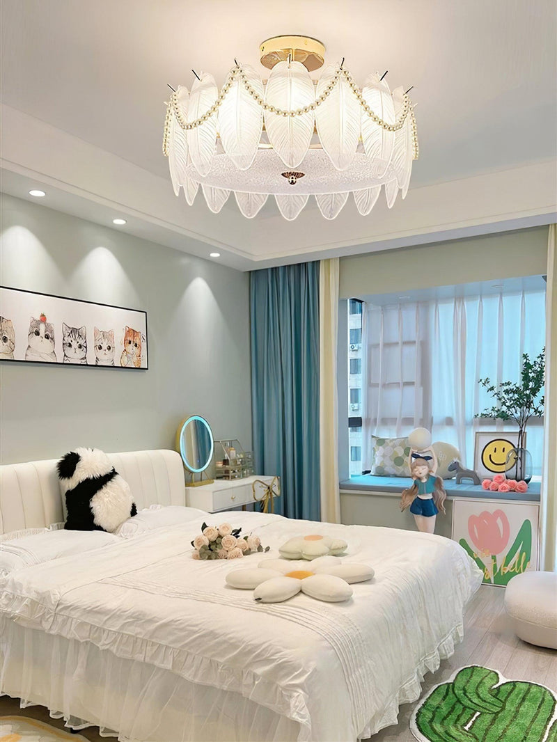 Retro Feather Ceiling Lamp