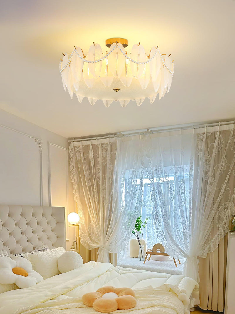 Retro Feather Ceiling Lamp