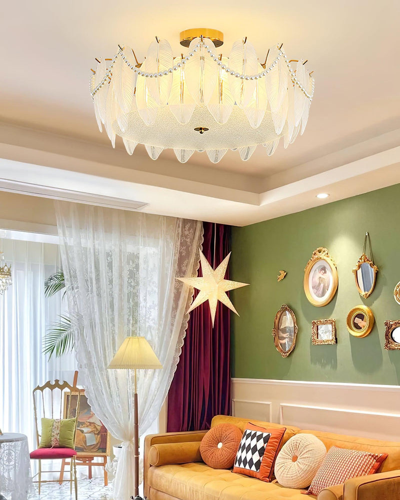 Retro Feather Ceiling Lamp