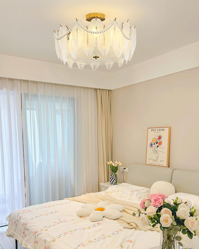 Retro Feather Ceiling Lamp