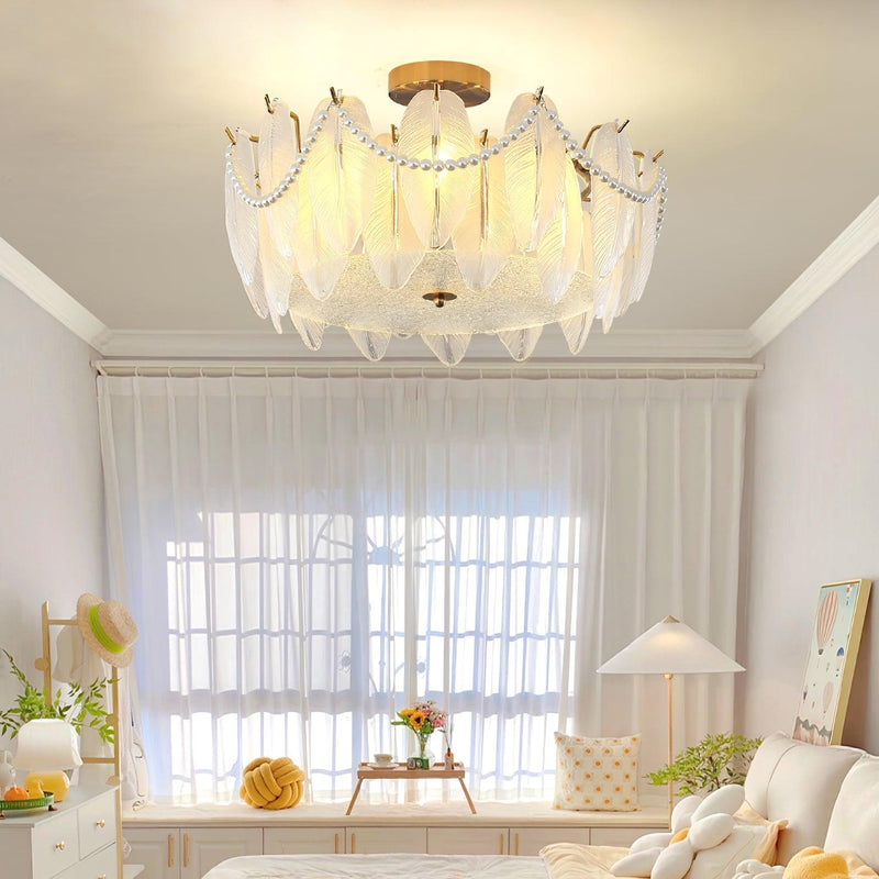 Retro Feather Ceiling Lamp