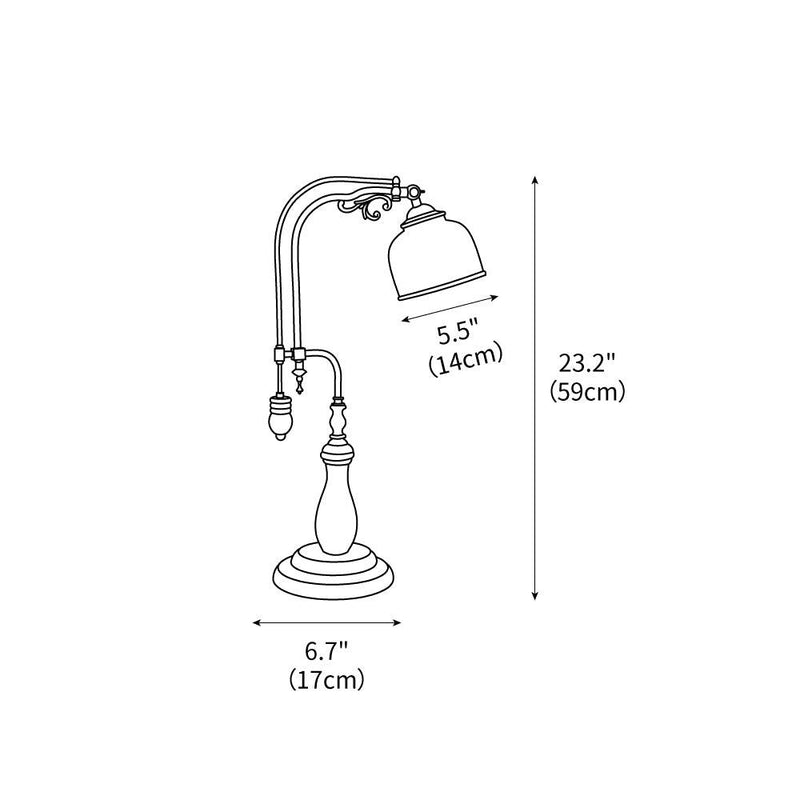 Retro Glass Gooseneck Table Lamp 5.5"