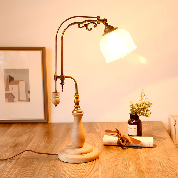 Retro Glass Gooseneck Table Lamp 5.5"