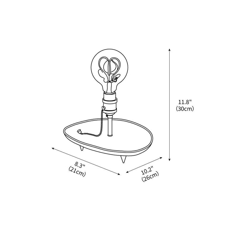 Retro Solid Wood Tray Table Lamp