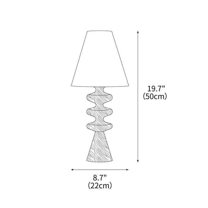 Ripple Wood Table Lamp 8.7"