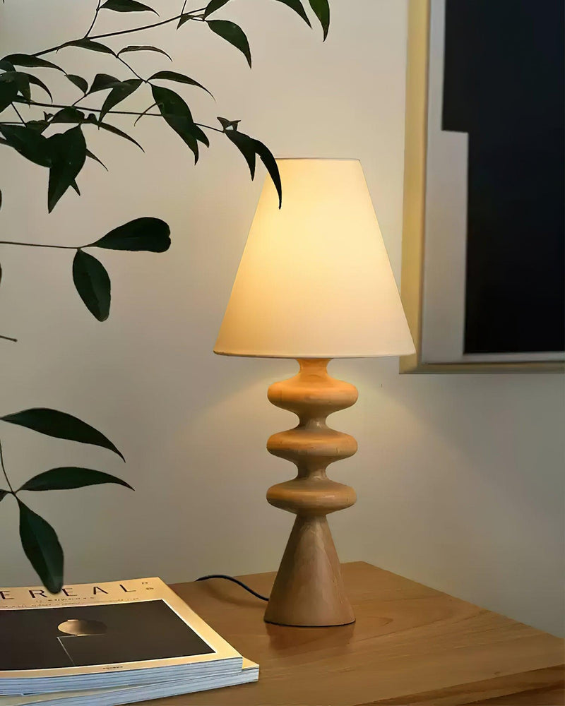 Ripple Wood Table Lamp 8.7"