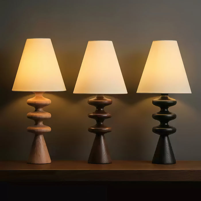 Ripple Wood Table Lamp 8.7"