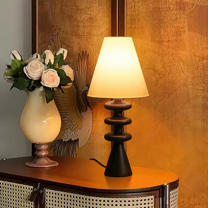 Ripple Wood Table Lamp 8.7"