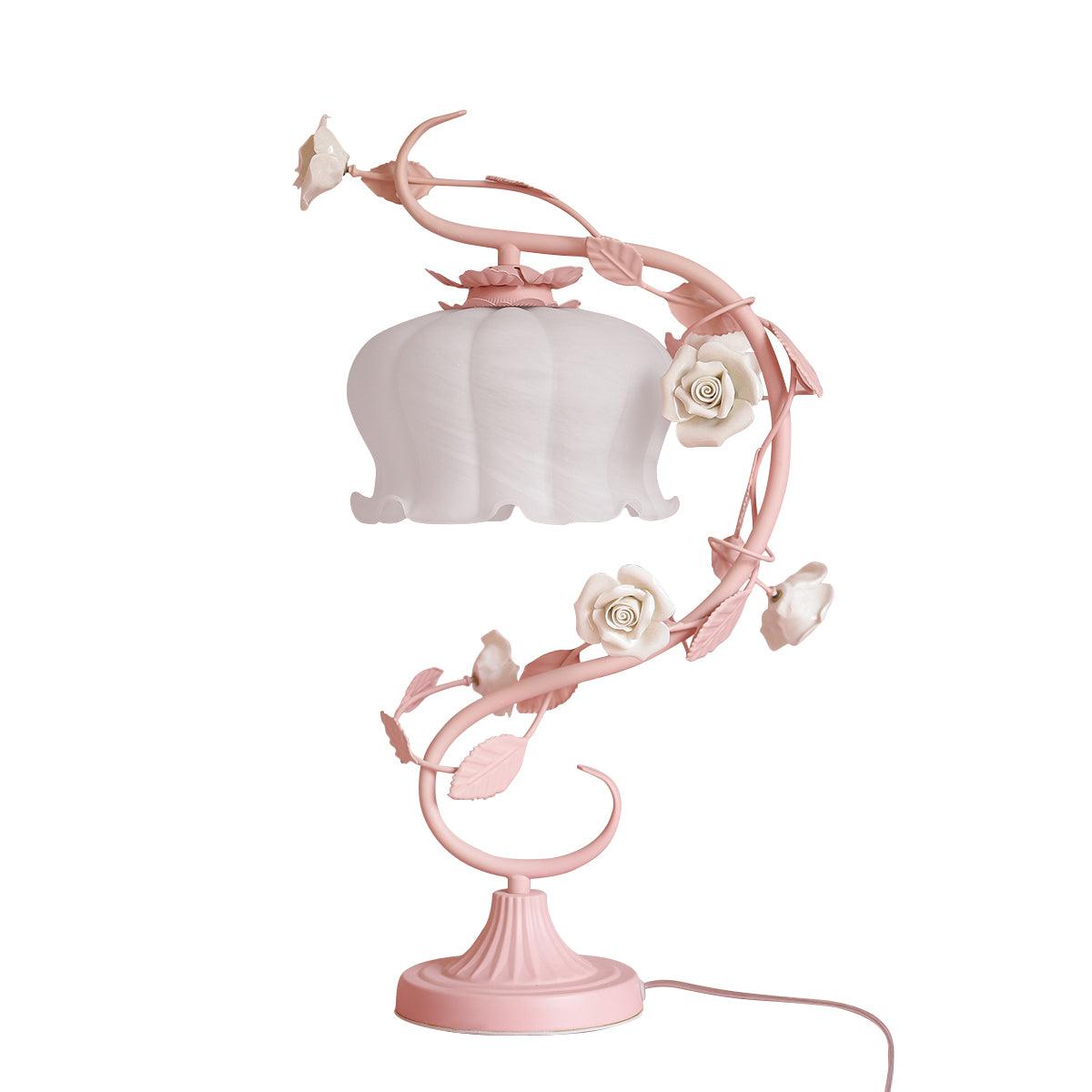 Rose Glass Gooseneck Table Lamp 12.2