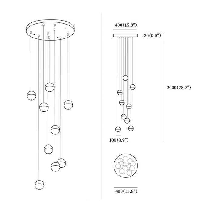 Round K9 Crystal Pendant Lamp