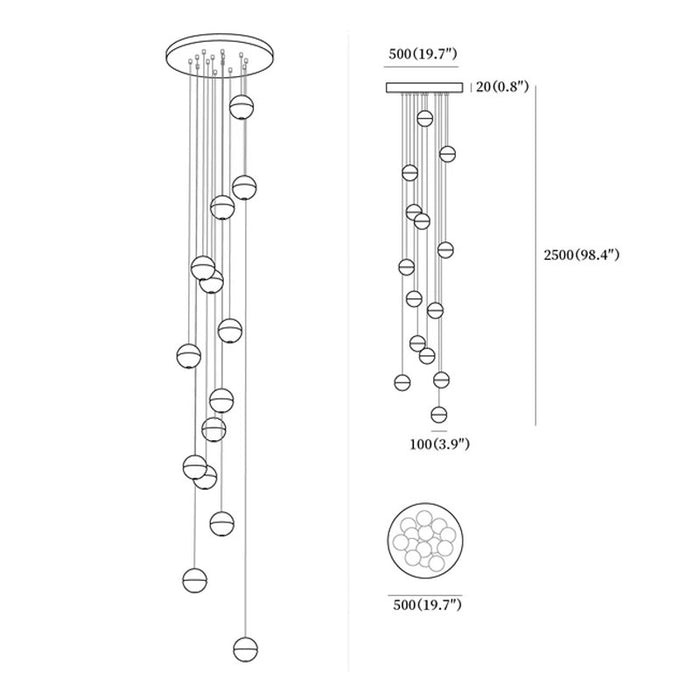 Round K9 Crystal Pendant Lamp