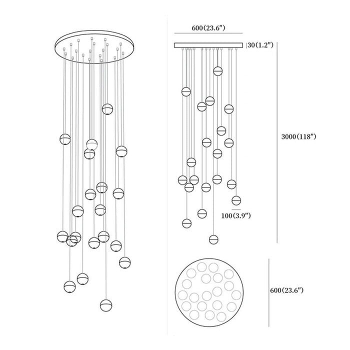 Round K9 Crystal Pendant Lamp