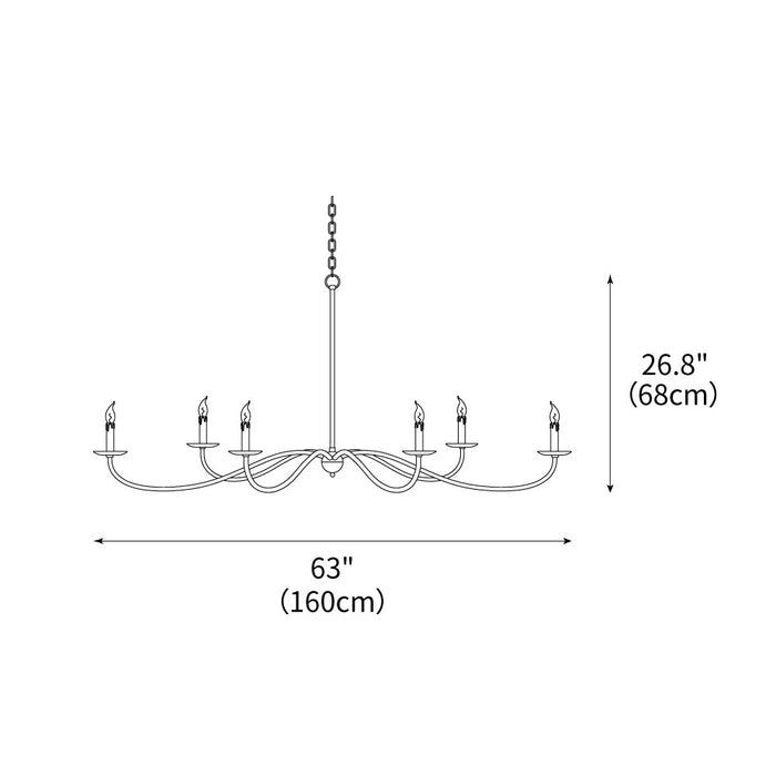 Saxon Candlestick Chandelier 63"