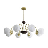 Sculptural Glass Ribbed Chandelier