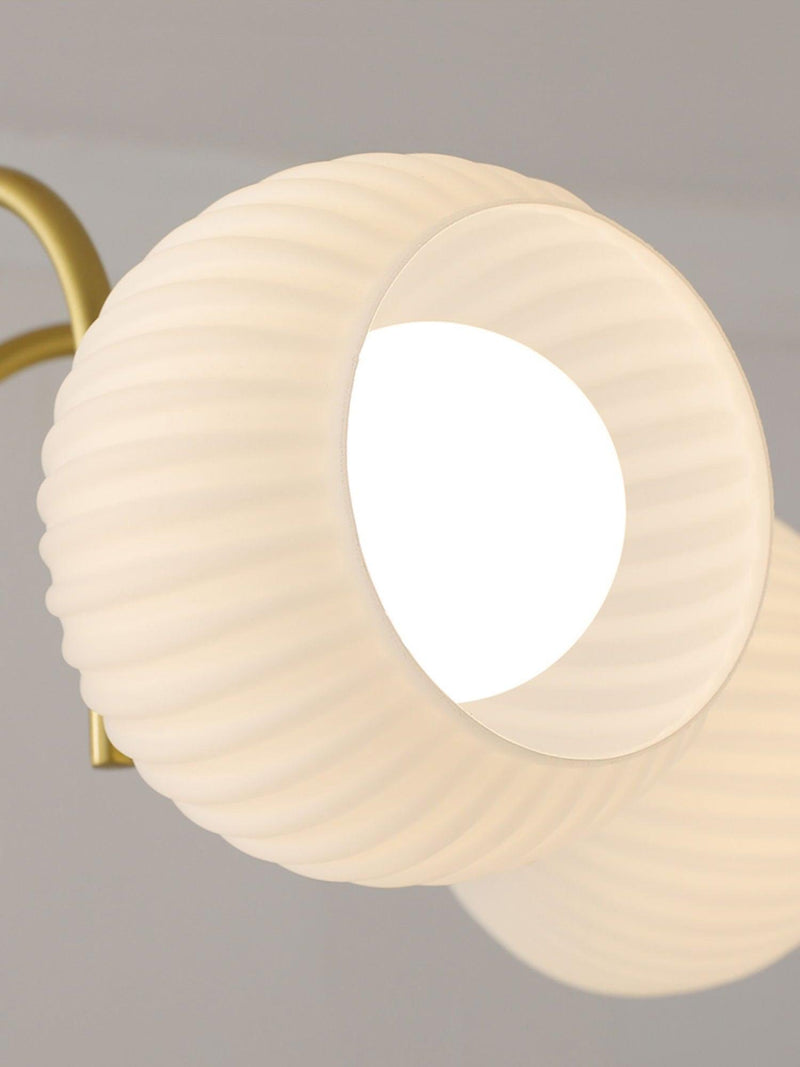 Sculptural Glass Ribbed Chandelier