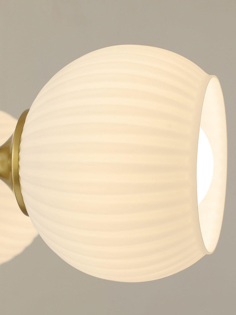 Sculptural Glass Ribbed Chandelier