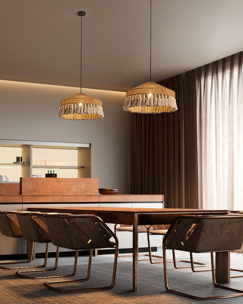 Small Bamboo Hat Pendant Lamp