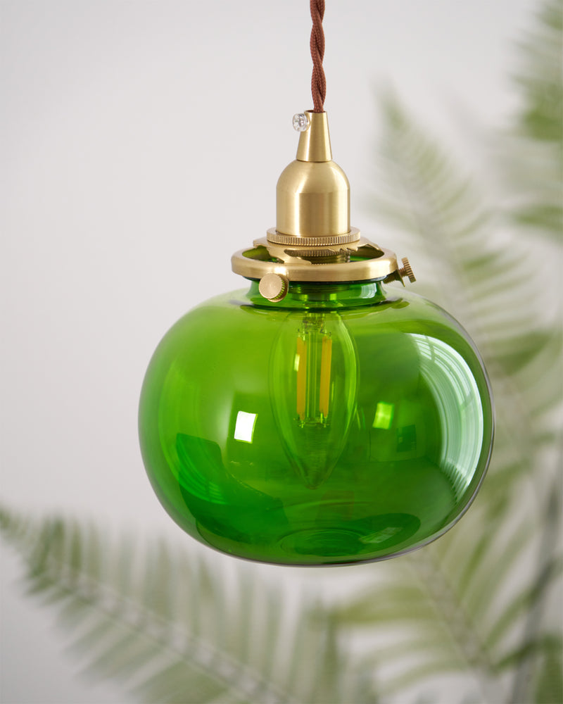 Small Retro Handmade Glass Pendant Light 5.1"