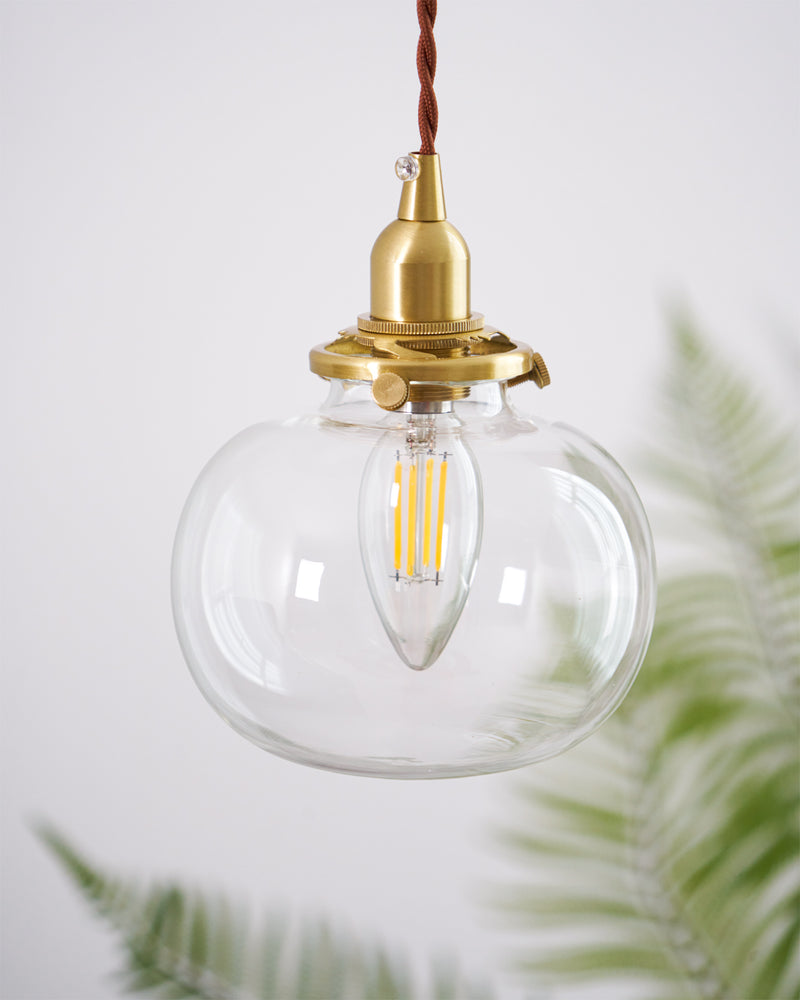 Small Retro Handmade Glass Pendant Light 5.1"