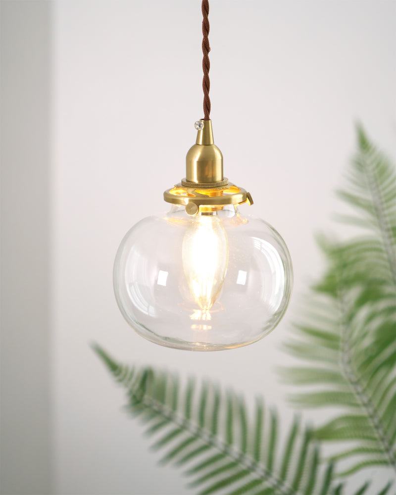 Small Retro Handmade Glass Pendant Light 5.1"