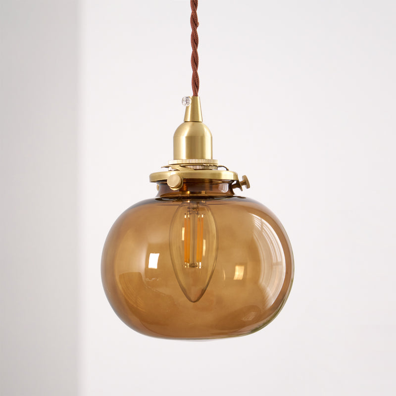 Small Retro Handmade Glass Pendant Light 5.1"