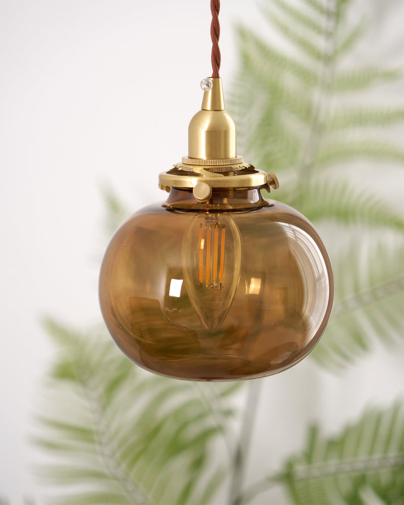 Small Retro Handmade Glass Pendant Light 5.1"