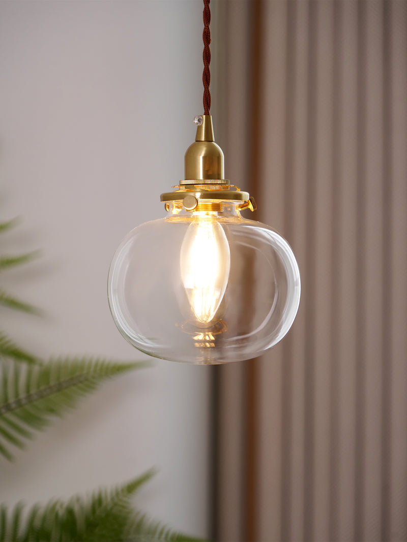 Small Retro Handmade Glass Pendant Light 5.1"