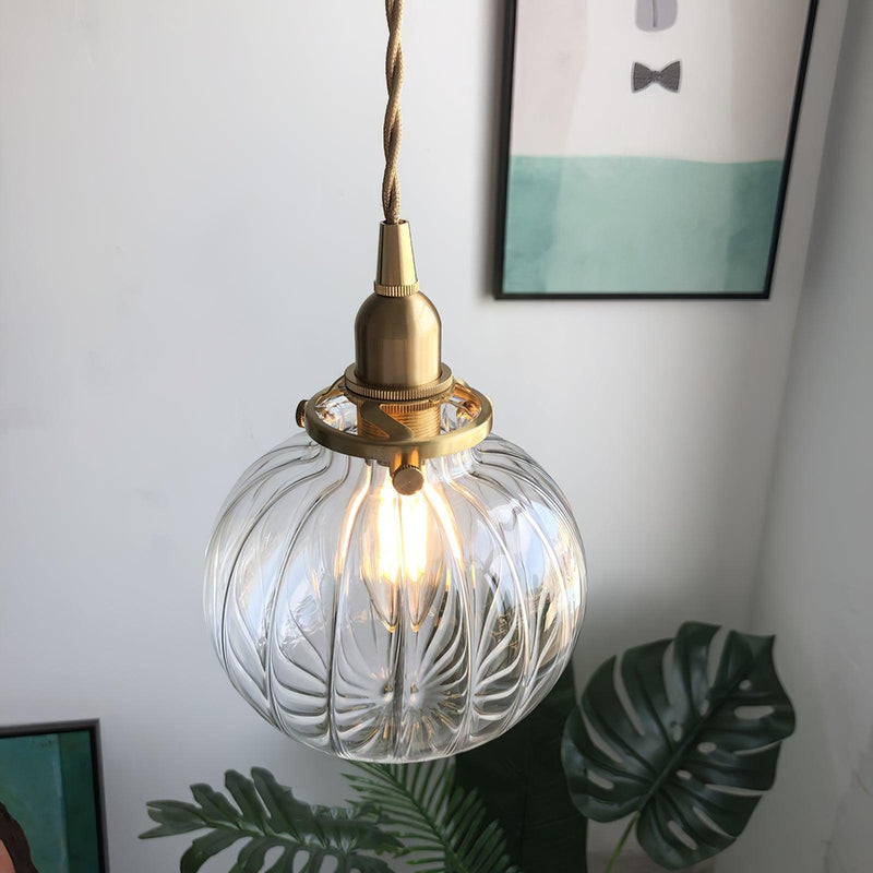 Small Retro Handmade Glass Pendant Light 5.1"