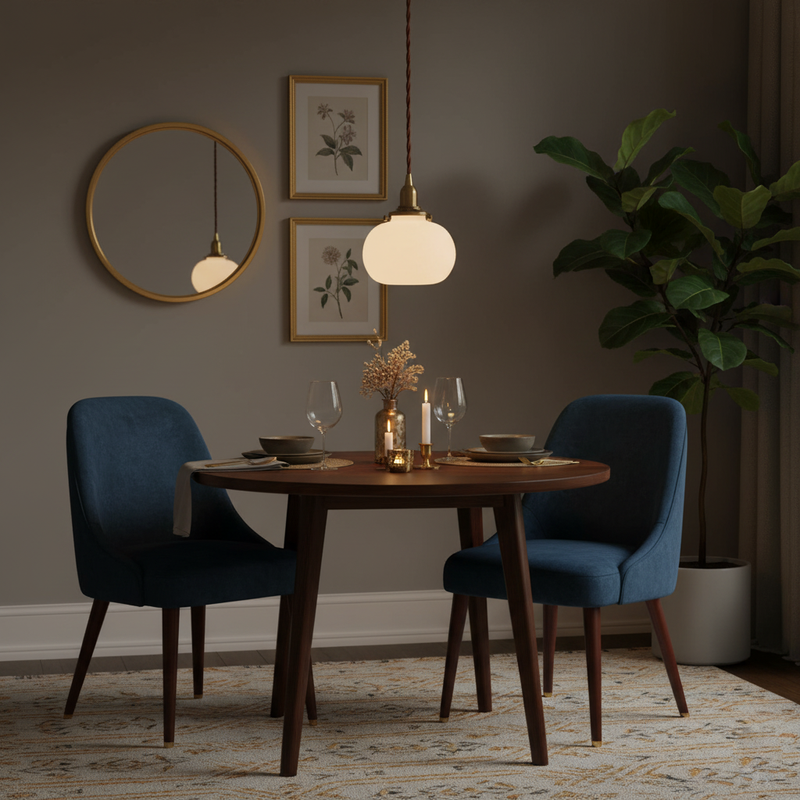 Small Retro Handmade Glass Pendant Light 5.1"