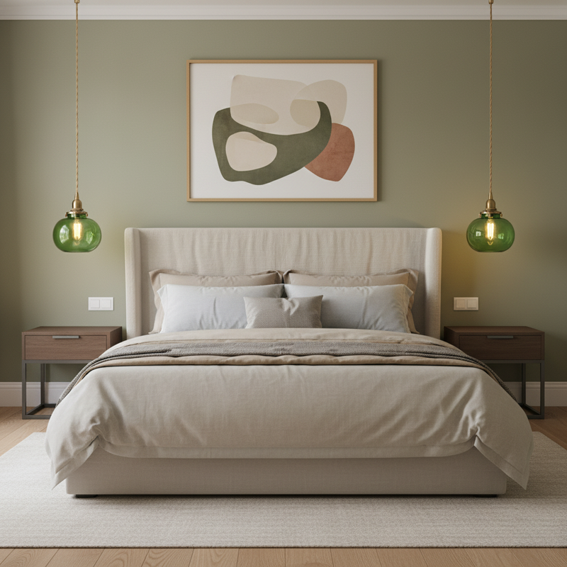 Small Retro Handmade Glass Pendant Light 5.1"