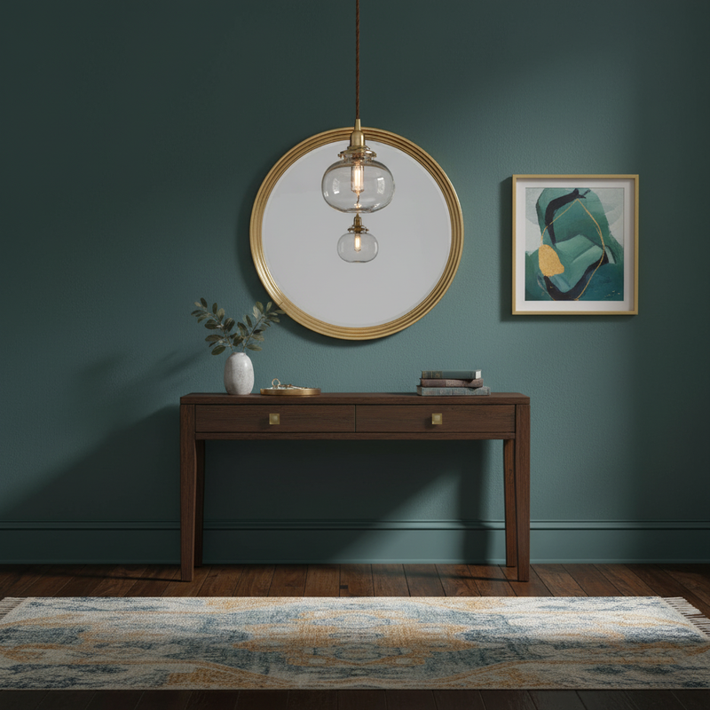 Small Retro Handmade Glass Pendant Light 5.1"